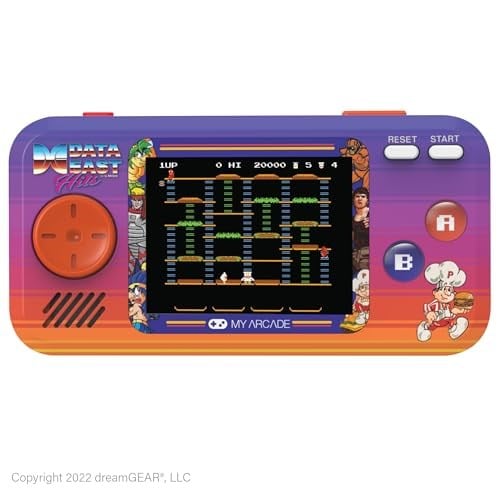 My Arcade Data East Pocket Player: 308 Önceden Yüklenmiş Retro Oyunlarla Taşınabilir Oyun Sistemi, 2.7 inç Renkli Ekran, Hoparlörler (DGUNL-4127),Mor