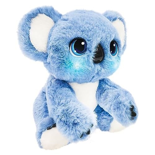 My Fuzzie Friends Sesli Işıklı Koala 25 cm: 50 Farklı Ses ve Tepkili Gökkuşağı Yanaklı İnteraktif Mavi Pelüş Oyuncak - Kola Sarılan Atıştırmalık Yapraklı Eğitici Çocuk Robot Figür Piller Dahil