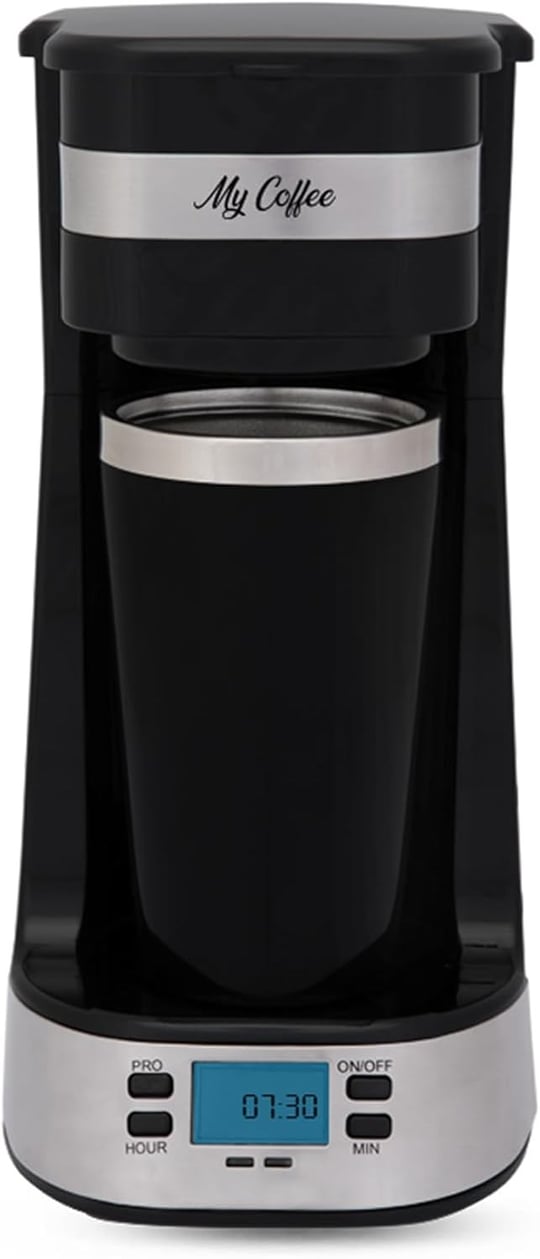 Mycoffee Touch MC-107 Çelik Termos Bardaklı, 420ml Kapasiteli, LCD Ekranlı, 750W, Programlanabilir, Otomatik Filtre Kahve Makinesi