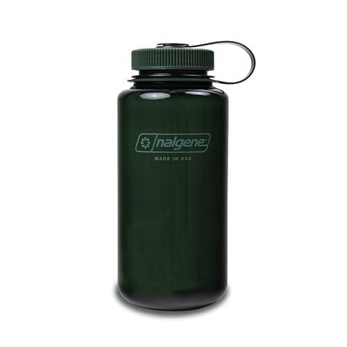Nalgene Monokrom Collection su şişesi, geri dönüştürülmüş malzemelerden BPA içermeyen su şişesi, sırt çantasıyla seyahat, yürüyüş, fitness stüdyosu için tekrar kullanılabilir su şişesi, 900 ml, yeşim
