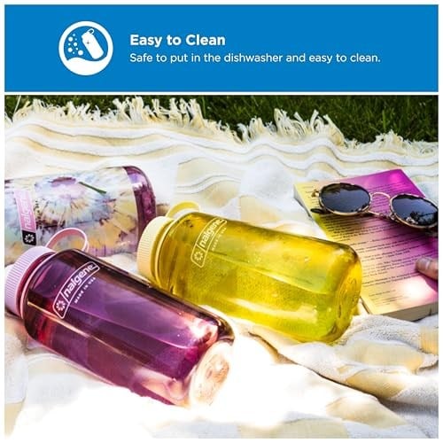 Nalgene Sustain Tritan BPA içermeyen su şişesi,%50 plastik atıktan, 900 ml, geniş ağızlı, tereyağı