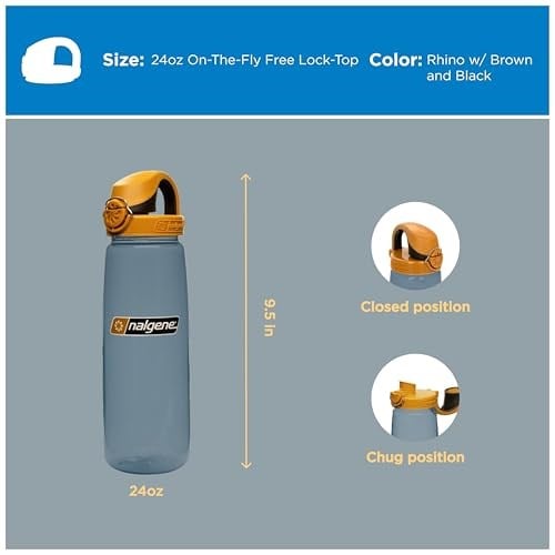 Nalgene Üniseks Genç OTF Sustain İçecek Şişesi, Rhino, 0,65 L