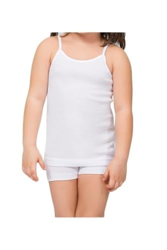 Namaldı 3 Adet Beyaz Renk Ribana Kız Çocuk İp Askılı Atlet Beyaz 10-12 Yaş
