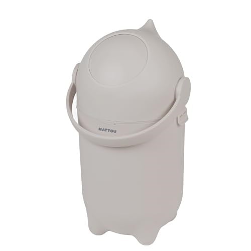 Nattou Bebek bezi kovası, kokusuz, tek elle kolay açılır, 27 cm, bakım, polipropilen/ABS, açık bej