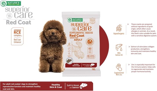 Nature’s Protection Superior Care Kızıl Tüylü Köpekler İçin Somonlu Deri & Tüy Sağlığı Destekli Köpek Ödülü 160g