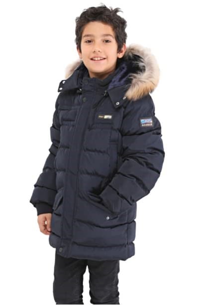 Natürel Kürklü Erkek Çocuk Şişme Mont 51246