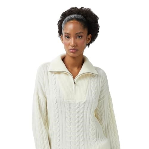 Nautica Kadın Krem Regular Fit Kazak-57S136T.1MA L - Bedenler: XS, S, M, L