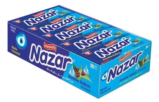 Nazar Şekersiz Beyaz Nane Aromalı Sakız Damlaları 5 x 20 Adet