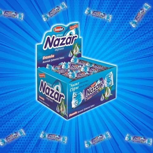 Nazar Şekersiz Nane Aromalı Sakız Damlaları 100 Adet