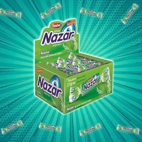 NAZAR Şekersiz Sakız 100lü Kutu Nane