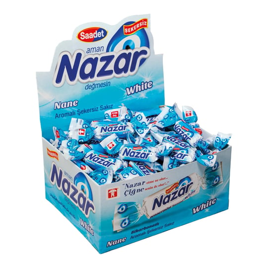 NAZAR WHITE KARBONATLI ŞEKERSİZ SAKIZ 100LÜ PAKET
