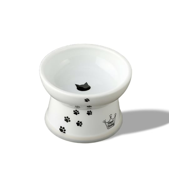 Necoichi Yükseltilmiş Stressiz Kedi Maması Kasesi, Yükseltilmiş, Geri Akış Önleme, Bulaşık Makinesi ve Mikrodalgada Kullanılabilir (Kedi, Normal)