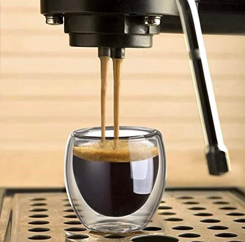 Needd Çift Katmanlı Espresso Cam Bardak Seti 6lı 80 ml | Borosilikat Double Wall Isı Yalıtımlı Şeffaf Kahve Bardağı | Espresso ve Ristretto için
