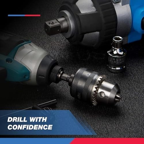 Neiko® 20754 bir 3/8 CHUCK dönüştürücü, Quick Change şaftlı sürücüler için | 1/2 adaptör dahil