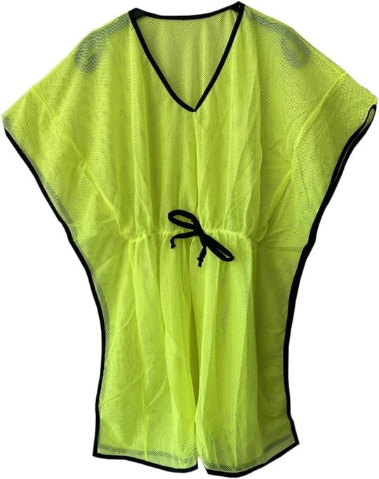 NEON SARI BELİ BÜZGÜLÜ FİLE PAREO