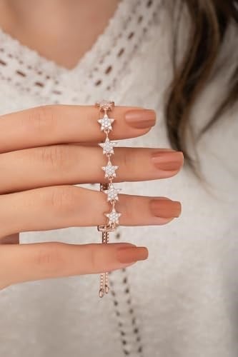 NEREZE 925 Ayar Asansörlü Samanyolu Yıldız Bileklik Kadın Gümüş Bileklik