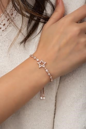 NEREZE 925 Ayar Asansörlü Yıldız Bileklik Kadın Gümüş Bileklik