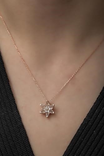 NEREZE 925 Ayar Beyaz Lotus Çiçeği Kolye Kadın Gümüş Kolye