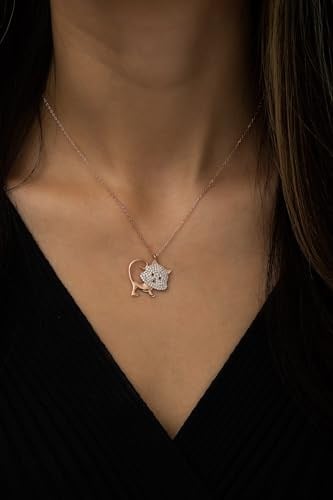 NEREZE 925 Ayar Kedi Kolye Kadın Gümüş Kolye