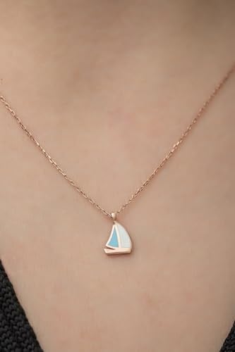 NEREZE 925 Ayar Minimal Yelken Kolye Kadın Gümüş Kolye