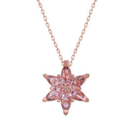 NEREZE 925 Ayar Pembe Lotus Çiçeği Kolye Kadın Gümüş Kolye