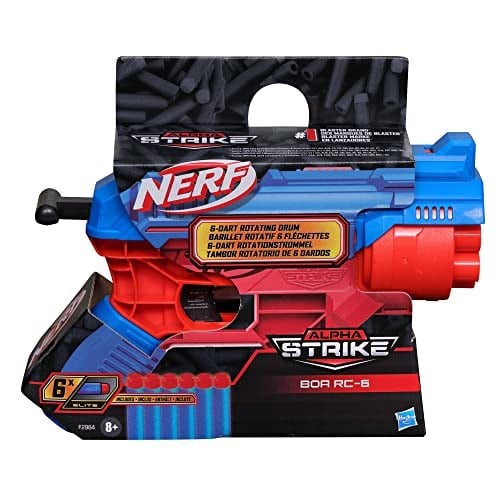 Nerf Alpha Strike Boa RC-6 Dart Blaster 6 Dart Döner Tamburlu - Bir Sırada 6 Dart - 6 Resmi Nerf Elite Dart içerir, Çok Renkli - Seçenekler: Modern, Büyük Kedi DB-2, FANG, SLINGER