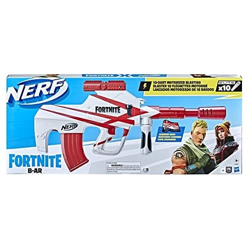 NERF Fortnite B-AR Motorlu Dart Blaster - Fortnite Converge Wrap, Motorlu 10-Dart Patlatma, 10 Dart Klipsi, 10 Resmi Elit Dart