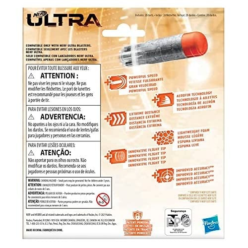 Nerf Ultra One 20li Dart Dolum Paketi - Sadece Ultra Serisi İle Uyumlu Orijinal Yedek Mermi - En Uzak Mesafe Dartı