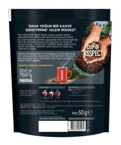 Nescafé Black Roast Çözünebilir Kahve 50 g Ekonomik Paket