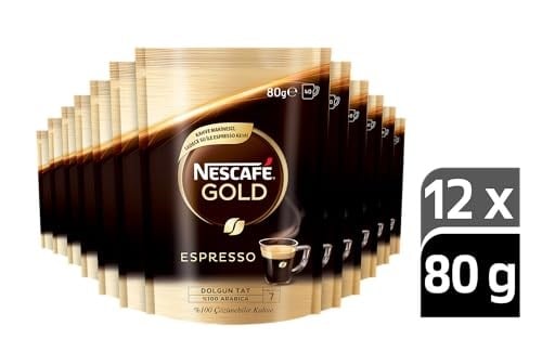 Nescafé Gold Espresso Kahve Ekonomik Paket, 80 g x 12 - Seçenekler: Alta Rica, Cap Colombia, Crema, Espresso, Sumatra, 80 g...