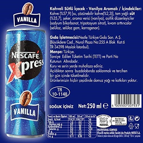 Nescafé Xpress Vanilla Soğuk Kahve 250 ml 2li paket - Seçenekler: 250 Ml, 250 Ml (2 paketi), 250 Ml 3lü paket