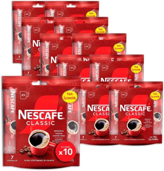 Nescafe Classic Çözünebilir Kahve 8li Paket (8 x 2 g) x 10