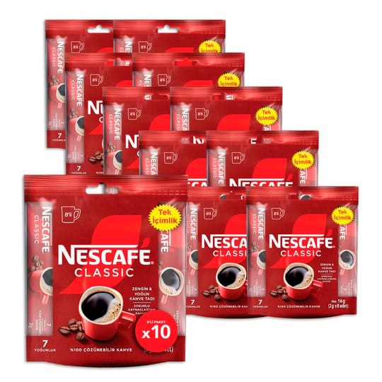 Nescafe Classic Çözünebilir Kahve 8li Paket (8 x 2 g) x 10