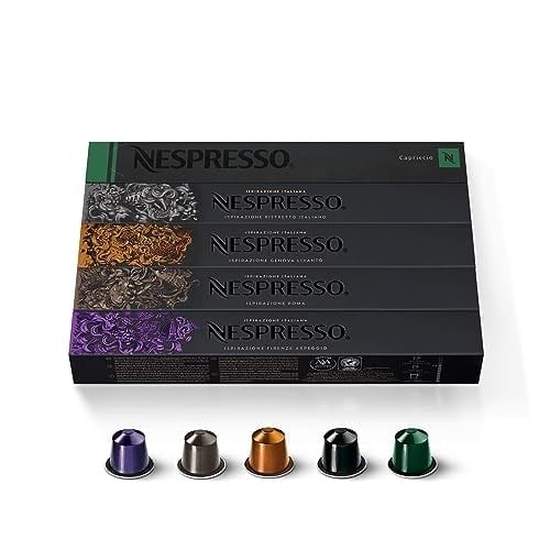 Nespresso 50 Capsulas Pro kahve makinesi – 10 x ROM, 10 X Capriccio 10 x Livanto 10 x Arpeggio 10 x Ristretto