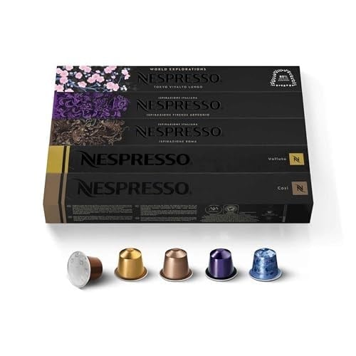 Nespresso Kapsüller OriginalLine, Çeşitlilik Paketi, Hafif, Orta, Koyu Kızarmış Espresso Kahve, 50 Adet Espresso Kahve Kapsülleri, 1.5 oz Brews