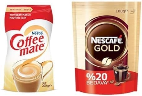 Nestlé Coffee Mate Kahve Beyazlatıcısı 200 g Ekopaket ve Nescafe Gold Ekonomik Paket 180 gr