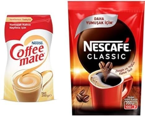 Nestlé kahve seti (Coffee-Mate kahve beyazlatıcısı ve Nescafe Classic, 200 g)