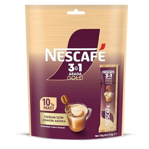 Nestle Nescafe 3ü1 Arada Gold Yoğun 10lu Çoklu Paket 10x 17,6 g