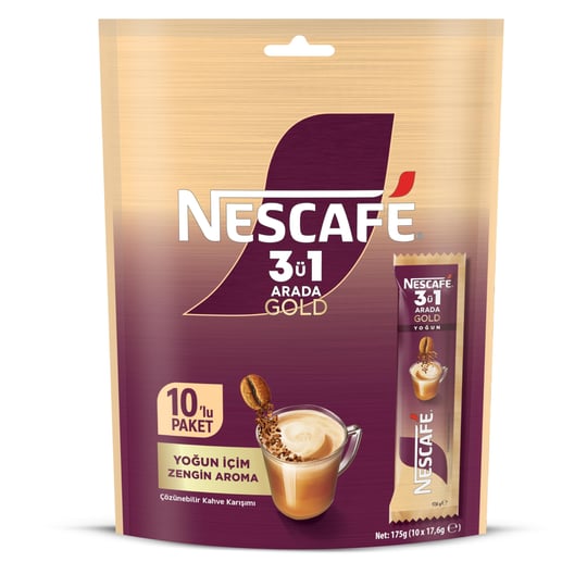 Nestle Nescafe 3ü1 Arada Gold Yoğun 10lu Çoklu Paket 10x 17,6 g