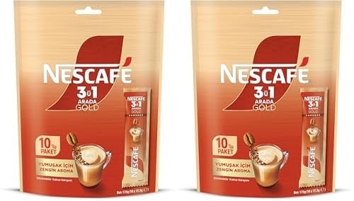 Nestle Nescafe 3ü1 Arada Gold Yumuşak 10lu Çoklu Paket 10x 17,5 g (2 paketi)