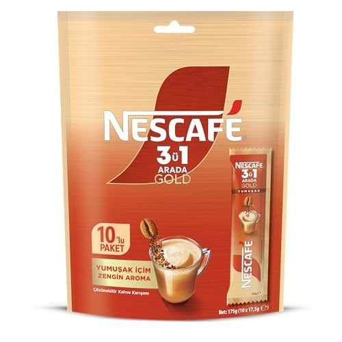 Nestle Nescafe 3ü1 Arada Gold Yumuşak 10lu Çoklu Paket 10x 17,5 g