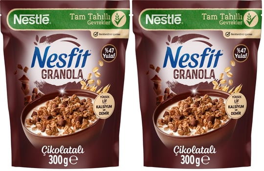 Nestle Nesfit Çikolatalı Granola 300g 2li paket