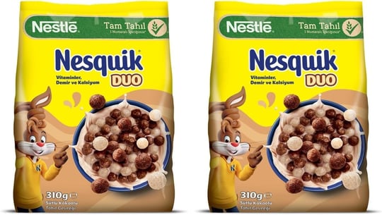 Nestle Nesquik Duo Kakaolu Bugday ve Misir Gevregi 310 gr 2li paket