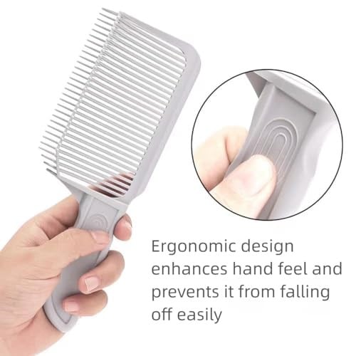NestNook V Şekilli Tarak Saç Karıştırma Aracı, Solma Tarakları Profesyonel Saç Kesimi Isıya Dayanıklı FlatTop Saç Kesme Aletleri Erkek Salon Kuaförlük, Berber veya Evde Kullanım İçin (Gri 1 adet)