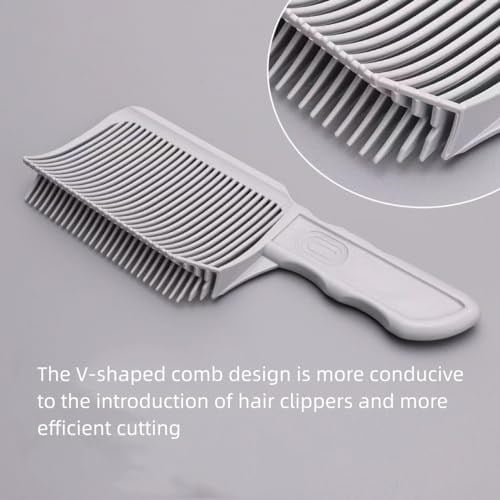 NestNook V Şekilli Tarak Saç Karıştırma Aracı, Solma Tarakları Profesyonel Saç Kesimi Isıya Dayanıklı FlatTop Saç Kesme Aletleri Erkek Salon Kuaförlük, Berber veya Evde Kullanım İçin (Gri 1 adet)