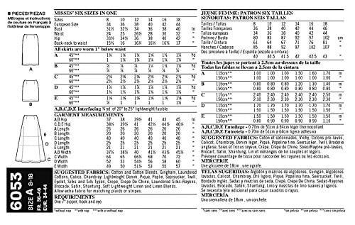 New Look 6053 Boyut A 8/10/12/14/16/18 Damenroecke Easy 2 saat kesim kalıbı, çok renkli