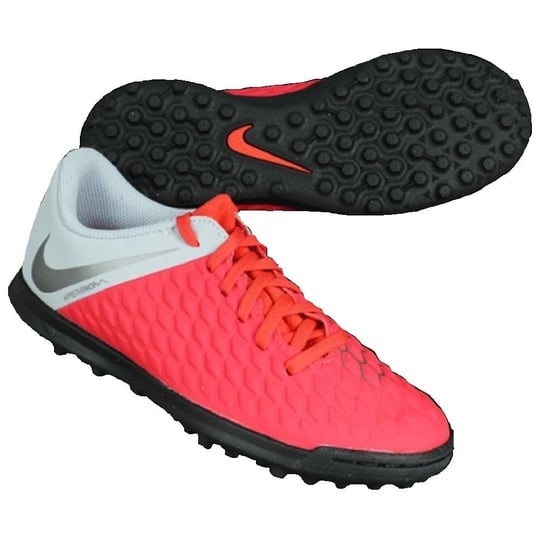 Nike Jr Hypervenom 3 Club TF, Unisex Kids Futsal Ayakkabı, Çok Renkli (LT Crimson/MTLC Koyu Gri/Kurt Gri 600), 4 İngiltere (36.5 AB) 36.5 EU