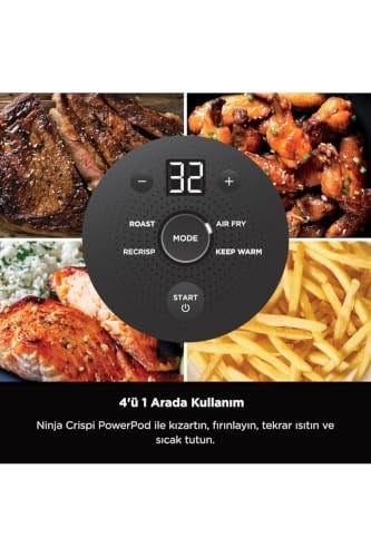 Ninja CRISPi 4-in-1 Taşınabilir Cam Hazneli Pişirme Sistemi, Sage Green