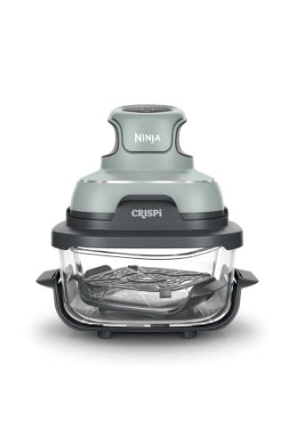 Ninja CRISPi 4-in-1 Taşınabilir Cam Hazneli Pişirme Sistemi, Sage Green