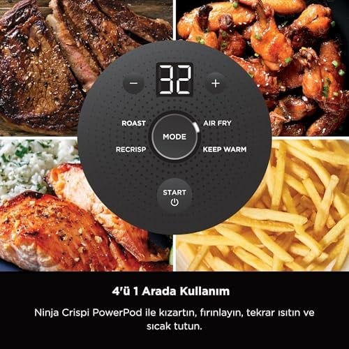 Ninja CRISPi 4-in-1 Taşınabilir Cam Hazneli Pişirme Sistemi - Blue FN101EUGY